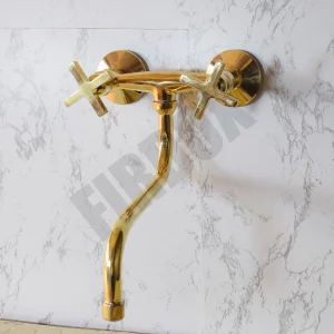 Unlacquered Brass Handcrafted Wall-Mount Faucet