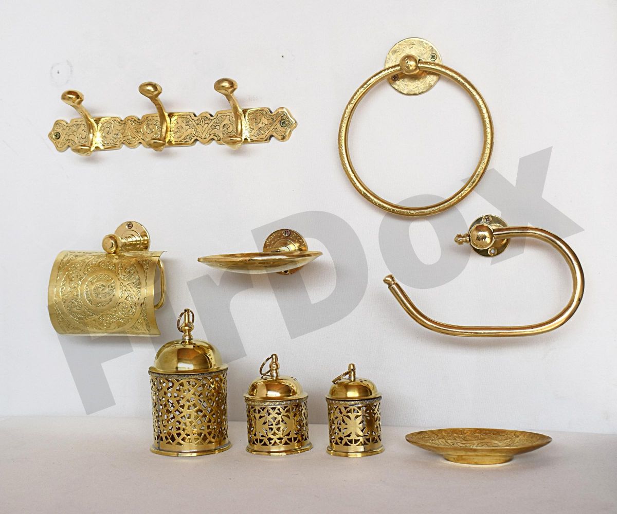 Brass Bathroom Accessories Set