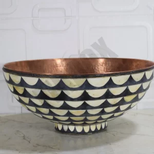 Copper Vessel Sink, Bathroom sink created with solid copper and a Resin finish, copper wash basin 4