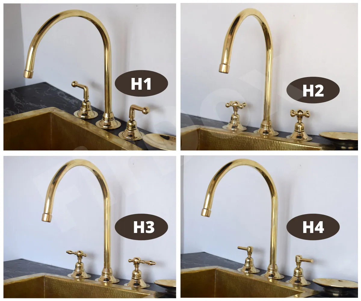 Deck Mount Unlacquered Solid Brass Vintage Countertop Faucet