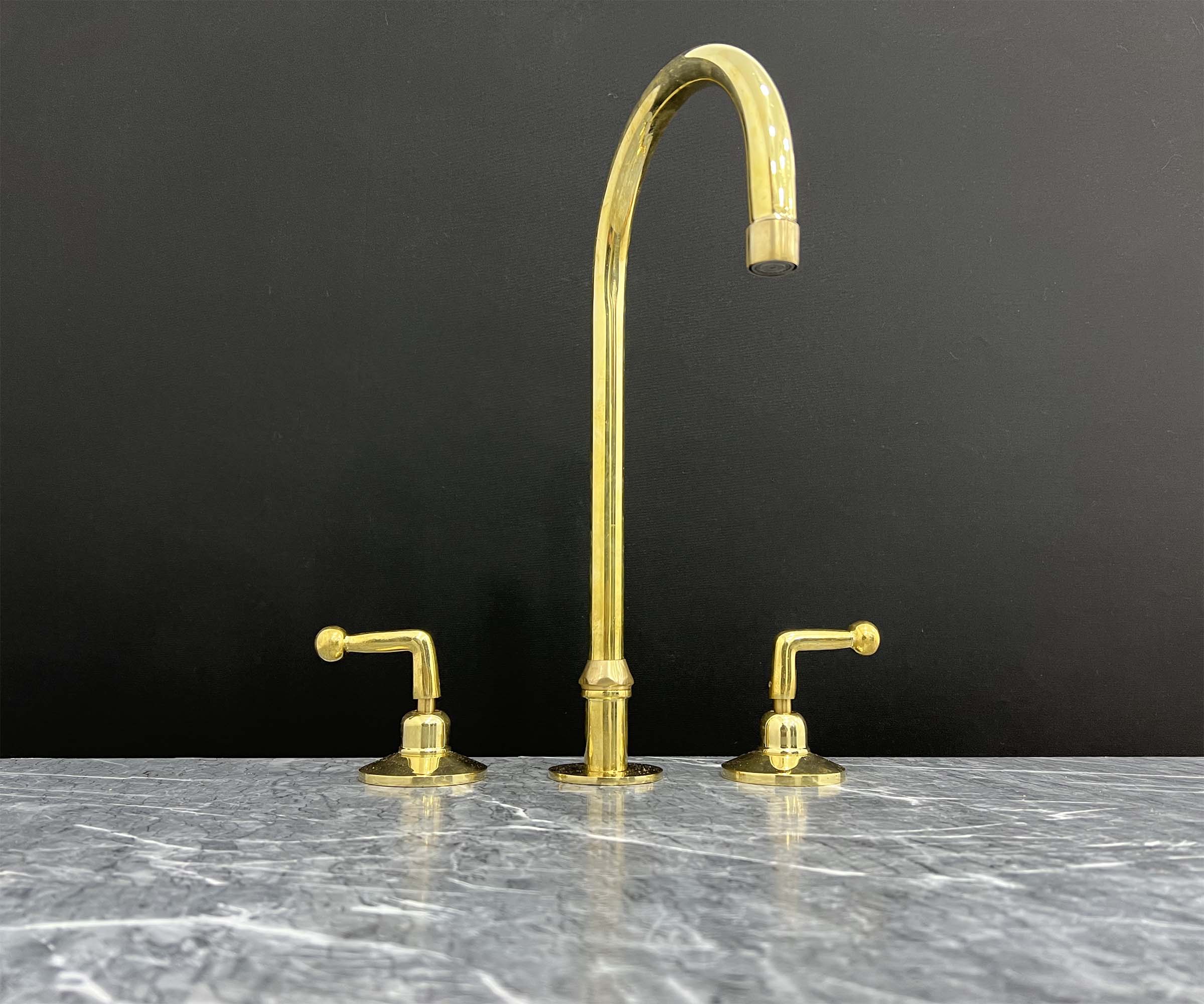 Solid Unlacquered Brass Faucet Widespread