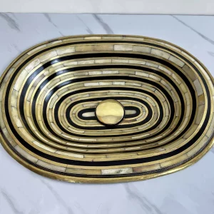 Brass Bathroom Sink Adorned by Resin and Bone