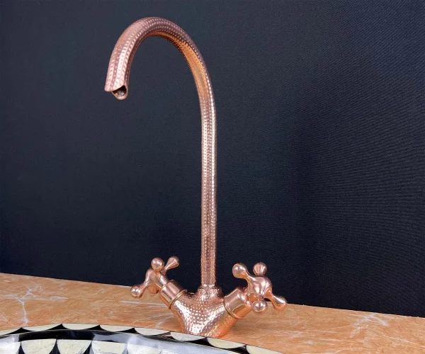 Red Copper Faucet with hammered finish