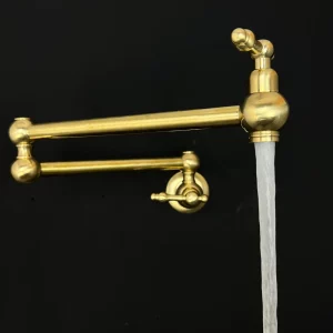 Unlaqcuered Brass Pot Filler with lever Handle