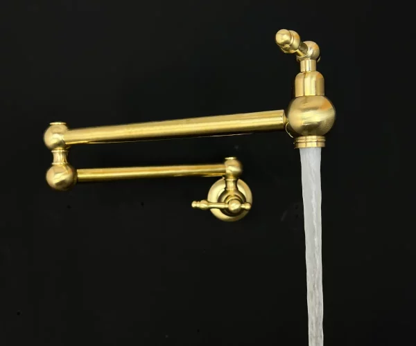 Unlaqcuered Brass Pot Filler with lever Handle